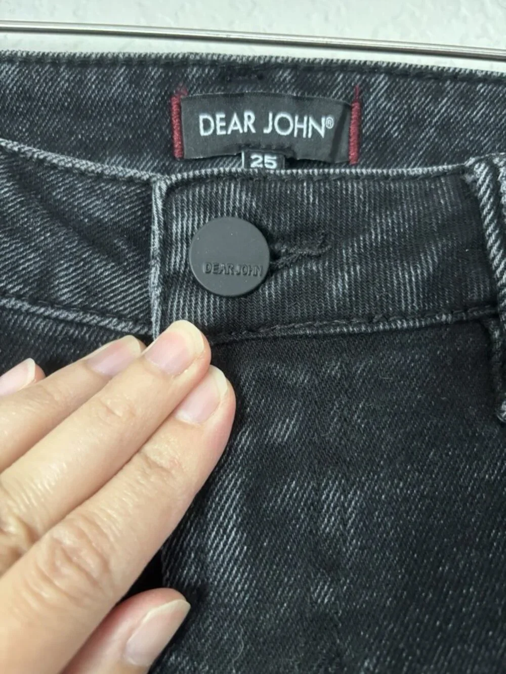 Dear John Rosie Flare Cut Off Black Jeans Sz 25